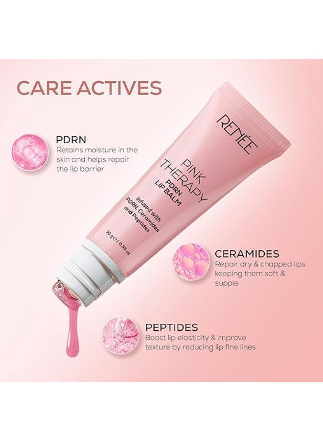 RENEE Pink Therapy PDRN Overnight Lip Repairing & Moisturising Lip Balm For Dry, Chapped Lips | Glossy Finish, Revives Lip Barrier & Improves Elasticity | With Vegan PDRN, Peptides & Ceramides | 10g - Image 2